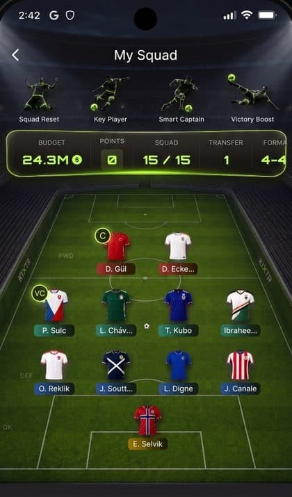 Fantasy Sports Platform — mobile view